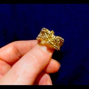 Rose Gold rhinestone crown ring